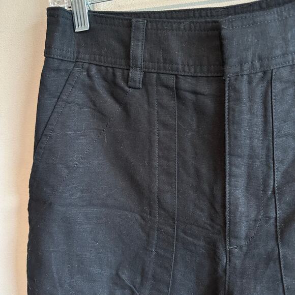 Banana Republic Mya Cotton Linen Cargo Pant Black 4 - Picture 3 of 10